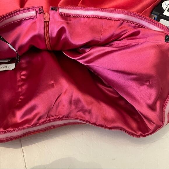 Jenny Yoo Reddish Pink Strapless Dress NWT Size 8 - Picture 8 of 14